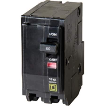 Square D Circuit Breaker, QO Series, 60A, 2 Pole, 120/240V AC, 10kA at 120/240V AC 6518955
